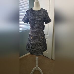 MELLODAY Short sleeve tweed dress